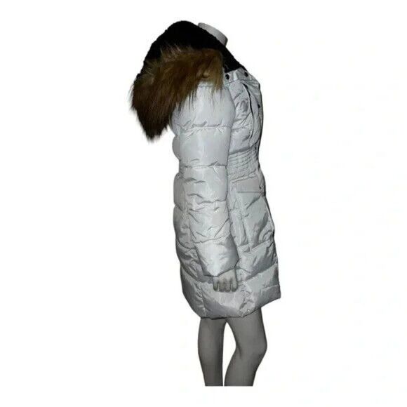 Steve Madden Juniors Faux-Fur-Trim Hooded White Puffer Coat Extra Large New - Picture 3 of 9